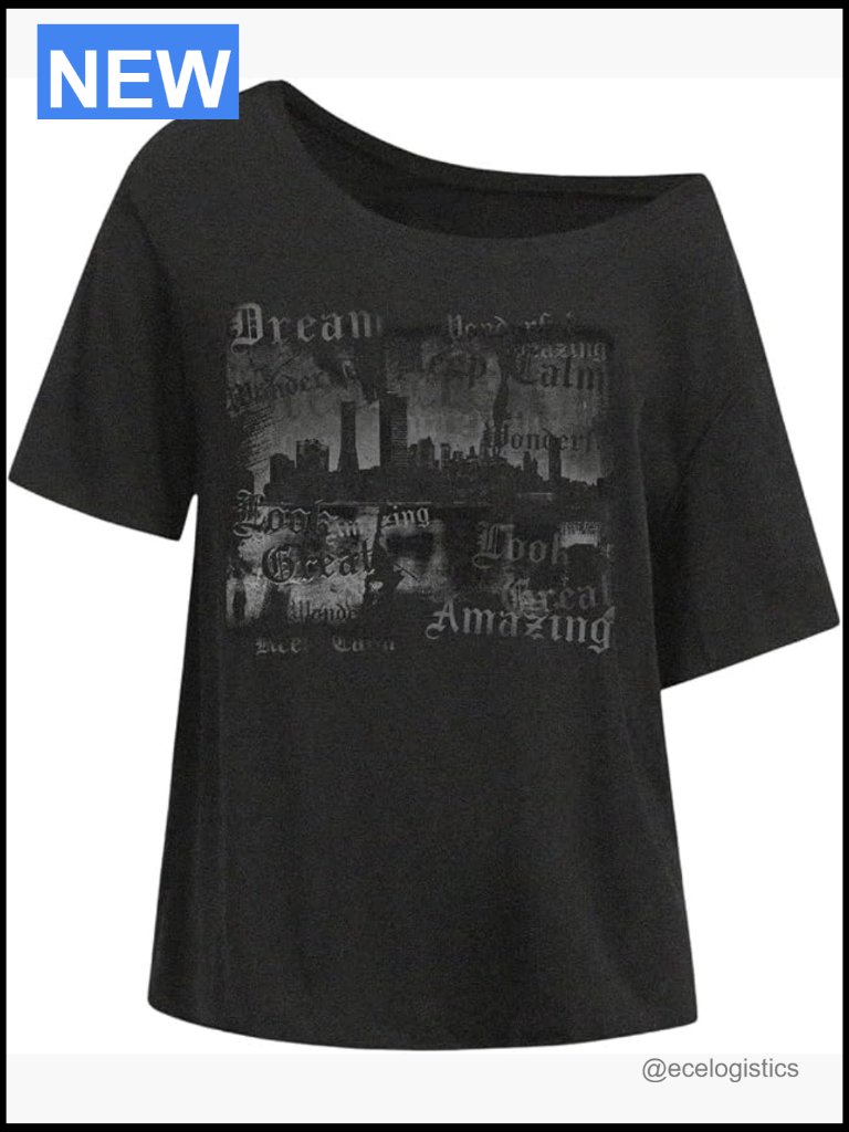 Off Shoulder Y2k Grunge Graphic Tee Oversized Going Out T Shirt